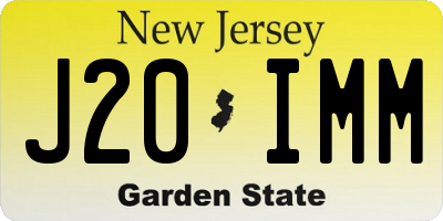 NJ license plate J20IMM
