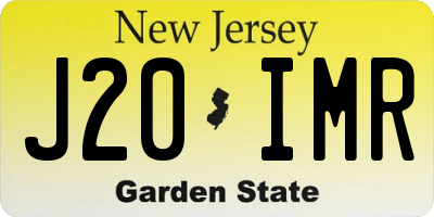 NJ license plate J20IMR