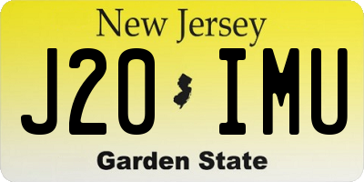 NJ license plate J20IMU