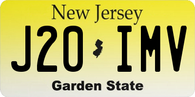 NJ license plate J20IMV