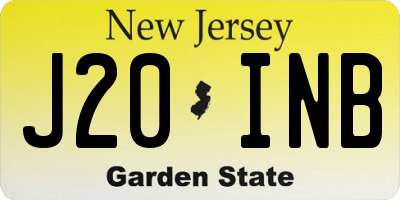NJ license plate J20INB