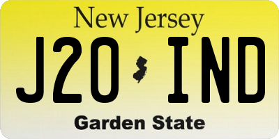 NJ license plate J20IND