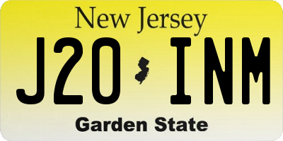 NJ license plate J20INM