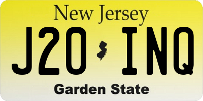 NJ license plate J20INQ