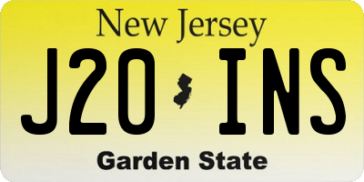 NJ license plate J20INS