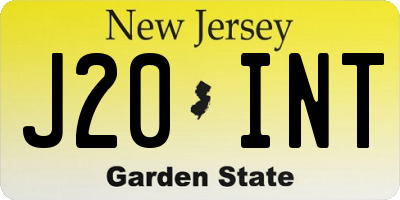NJ license plate J20INT