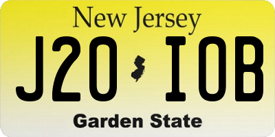 NJ license plate J20IOB