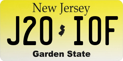 NJ license plate J20IOF