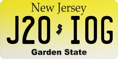 NJ license plate J20IOG