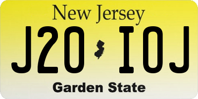 NJ license plate J20IOJ