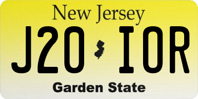 NJ license plate J20IOR