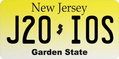 NJ license plate J20IOS