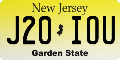 NJ license plate J20IOU
