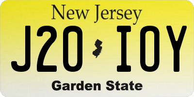 NJ license plate J20IOY