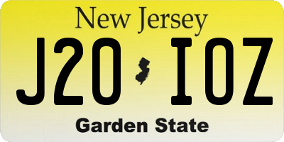NJ license plate J20IOZ