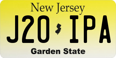NJ license plate J20IPA