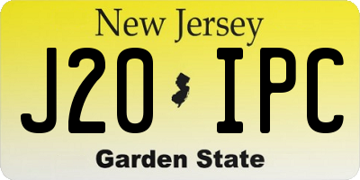 NJ license plate J20IPC