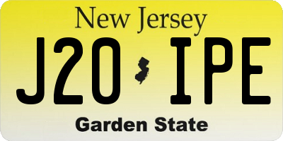 NJ license plate J20IPE
