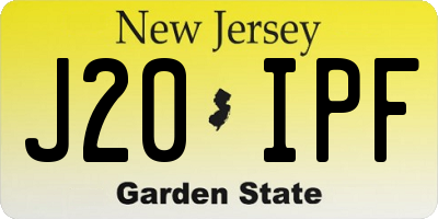 NJ license plate J20IPF