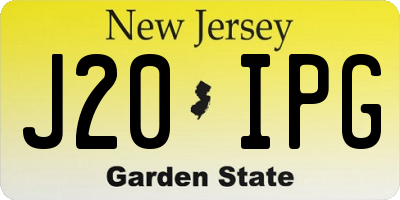 NJ license plate J20IPG