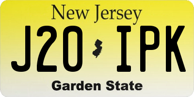 NJ license plate J20IPK