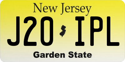 NJ license plate J20IPL