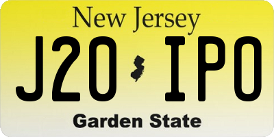 NJ license plate J20IPO