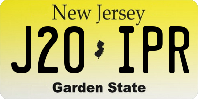 NJ license plate J20IPR