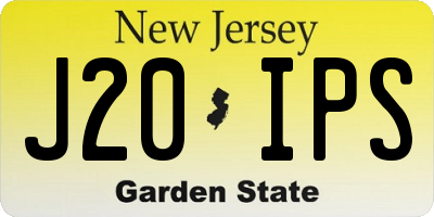 NJ license plate J20IPS