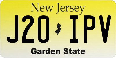 NJ license plate J20IPV