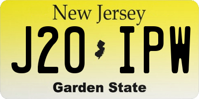 NJ license plate J20IPW
