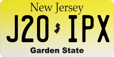 NJ license plate J20IPX