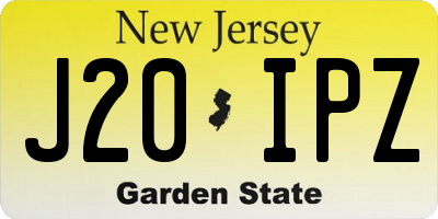 NJ license plate J20IPZ