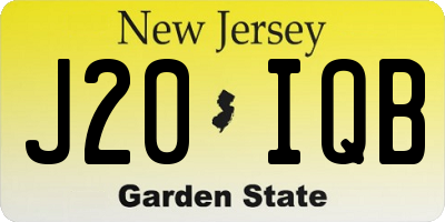 NJ license plate J20IQB