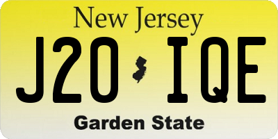 NJ license plate J20IQE