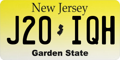 NJ license plate J20IQH