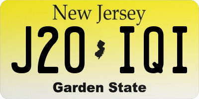 NJ license plate J20IQI