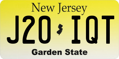 NJ license plate J20IQT