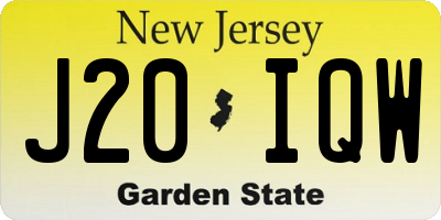 NJ license plate J20IQW