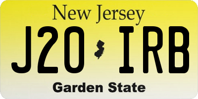 NJ license plate J20IRB