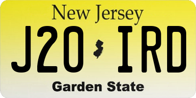 NJ license plate J20IRD