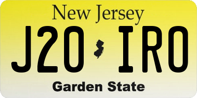 NJ license plate J20IRO
