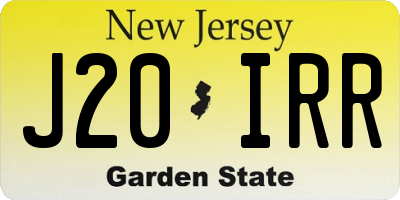 NJ license plate J20IRR