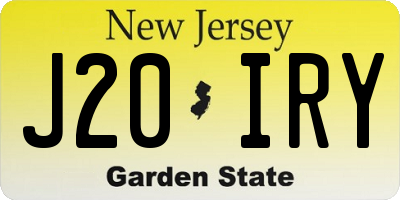 NJ license plate J20IRY