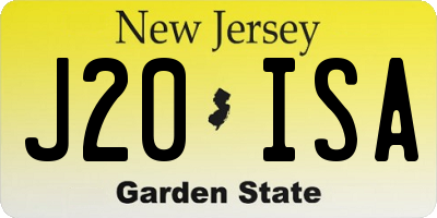 NJ license plate J20ISA