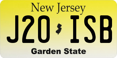 NJ license plate J20ISB
