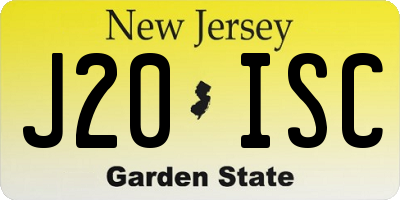 NJ license plate J20ISC