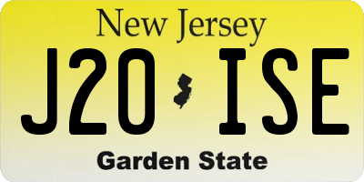 NJ license plate J20ISE