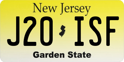 NJ license plate J20ISF