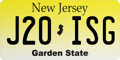 NJ license plate J20ISG